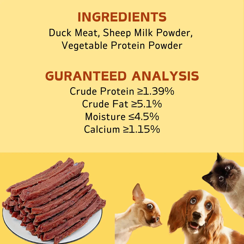2-Pack(2 x 100g/3.53oz)Soft Chew Dog Treats For Small, Medium And Large Dogs, Dried Milk Chicken/Duck Sticks, Healthy