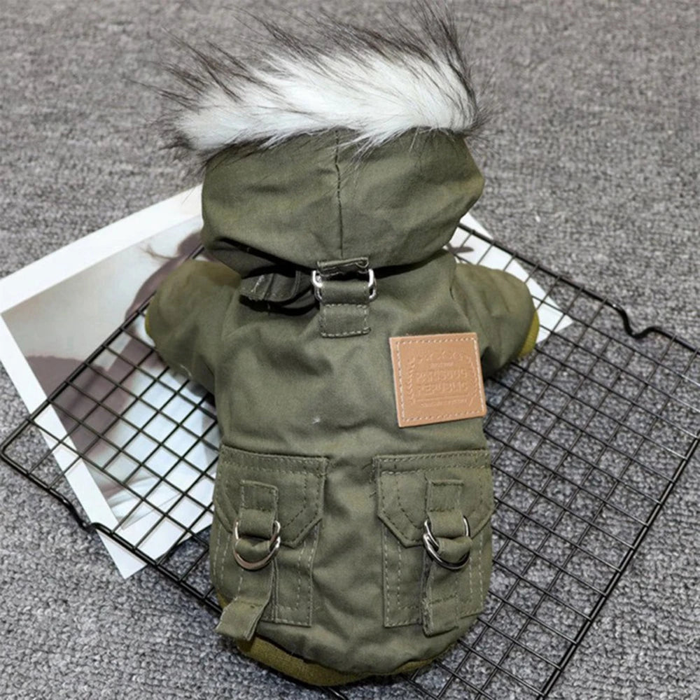 Pet Dog Jacket With Harness -Winter Heavy Hiking Coat- Dog Warm Hoodie Vest- Windproof Outdoor Jacket For Small Medium Large Dog