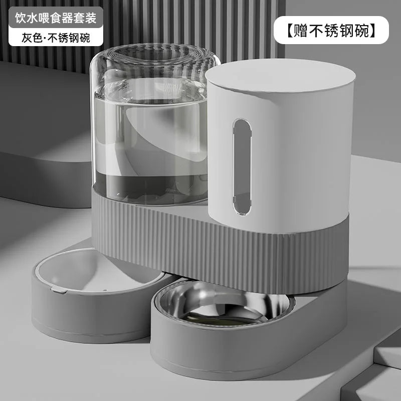 Beautiful Pet Integrated Automatic Water Food/Water Drinker- Large Capacity- Dry/Wet Separation-Pet Bowls/Feeding
