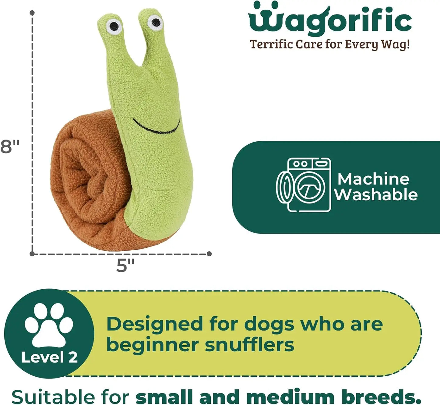 Elephant Puppy Plush Toy- Machine Washable- Dog Enrichment- Made of Recycled Materials- Elephant/Snail-Dog Toys