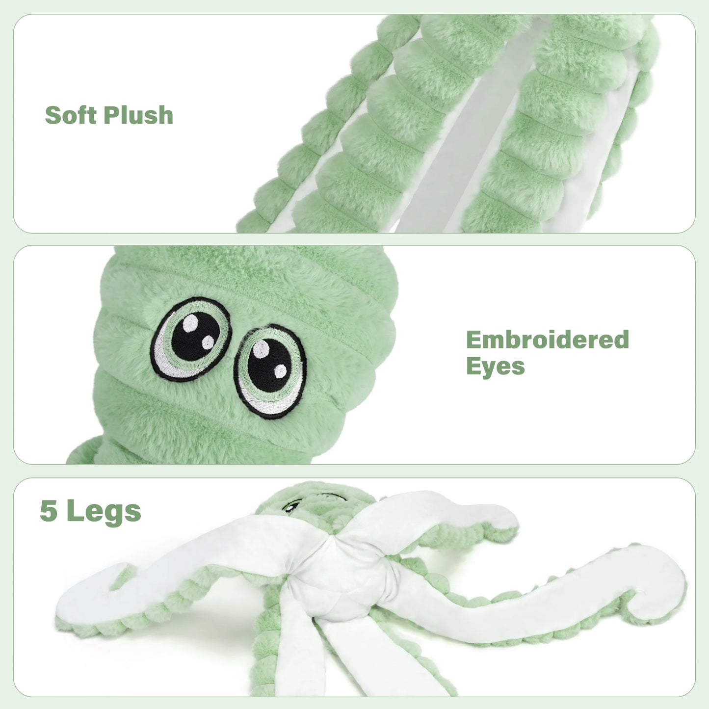 Octopus Design Dog teeth Grinding Squeaky Plush Toy- Chewing Toy- Interactive- For S M L Dogs-Dog Toys