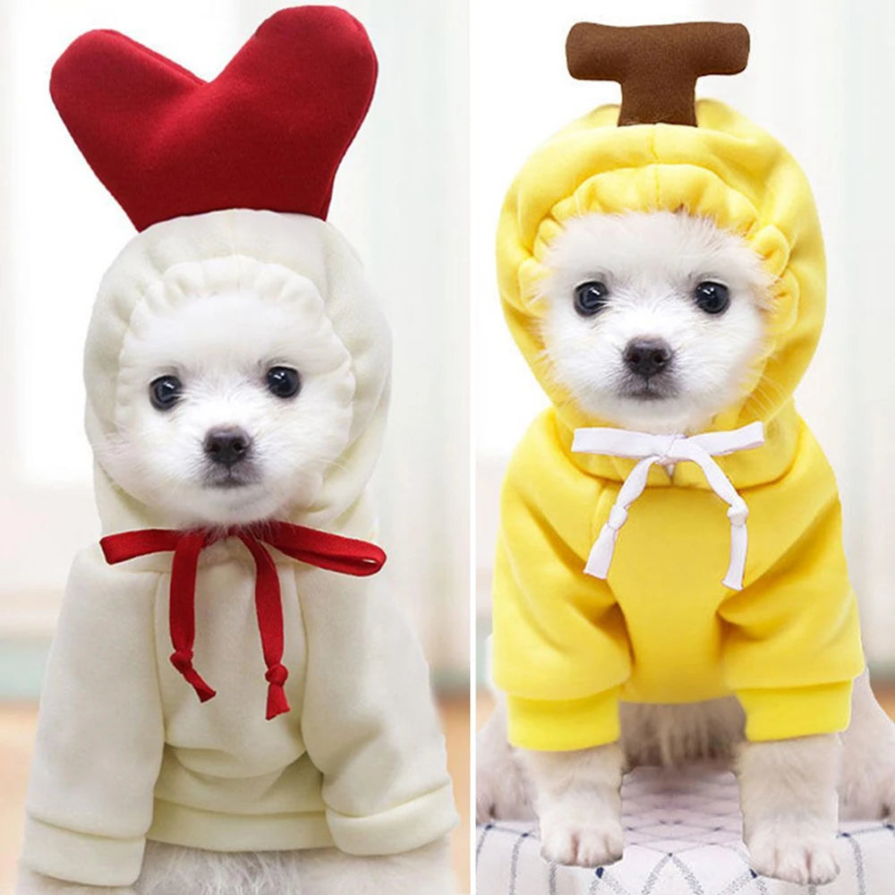 Costume Hoodies Clothes- Cute Plush Coat Hoodies-Pet Costume Jacket For Puppy Cat French Bulldog Chihuahua Small Dog Clothing