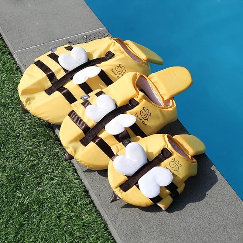 Little Bee Dog Swimsuit- Waterproof-Life Jacket- Breathable-Harness- Swimming Safety-Sizes SML-Costumes/Apparel