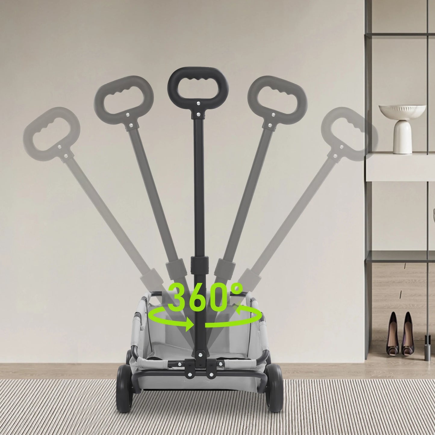 Small Pet Stroller- Folding Dog Cart- 360° Rotating  Handle-Pet Travel Carrier with Safety Buckle- Side Storage Pocket