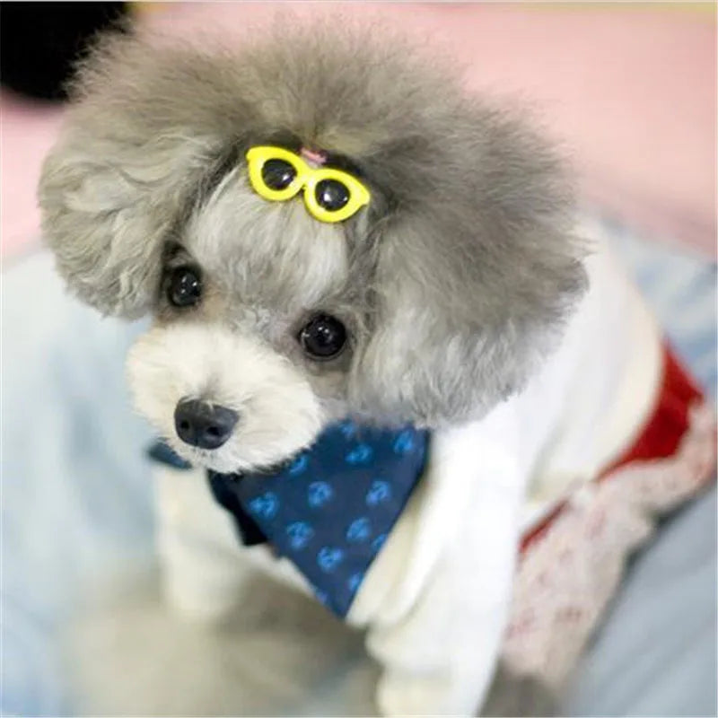 New Pet Lovely Heart Sunglasses- Hairpins Dog Bows Hair Clips for Puppy/Dogs-Pet Accessories
