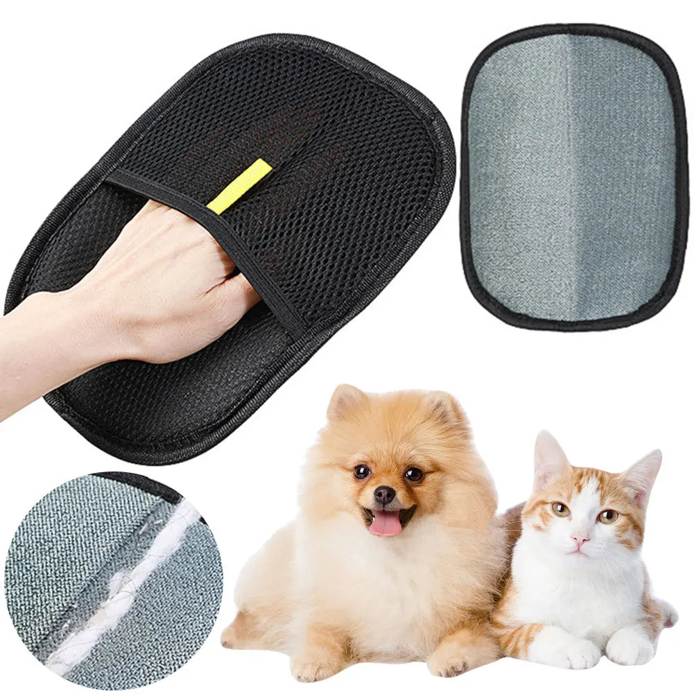 Pet Grooming Gloves Deshedding Brush Glove for Dog Cat Rabbit with Long/Short/Curly Hair