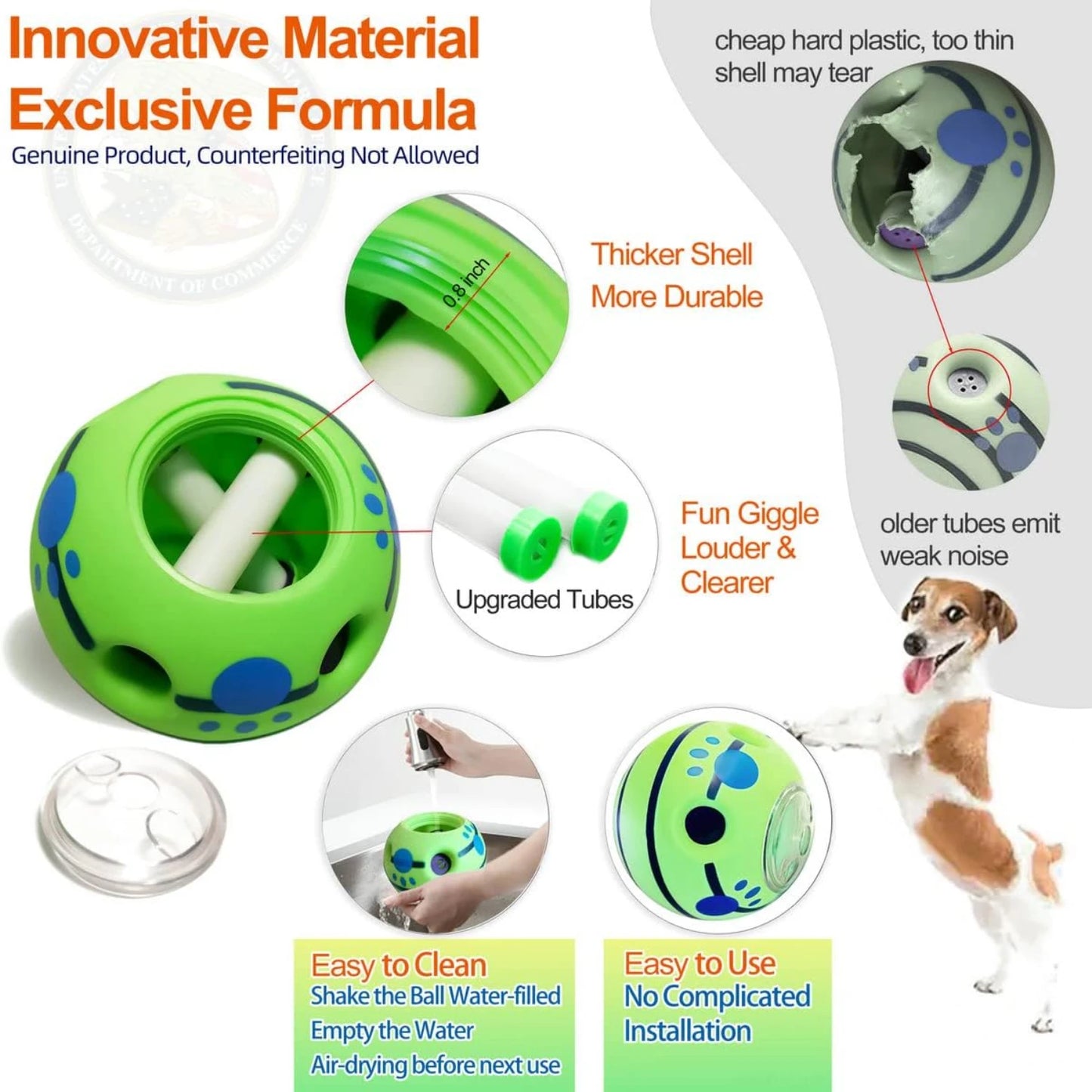 Durable, Interactive, and Fun 2-Pack Giggle Treat Balls for Small to Medium Breed Dogs - Entertaining Puppy Chew