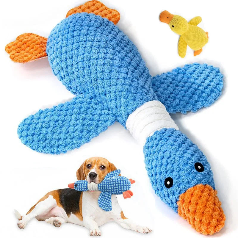 Duck Dog Toys for Aggressive Chewers-Squeak Toy-Dogs Interactive Plush Duck-Dog Toys