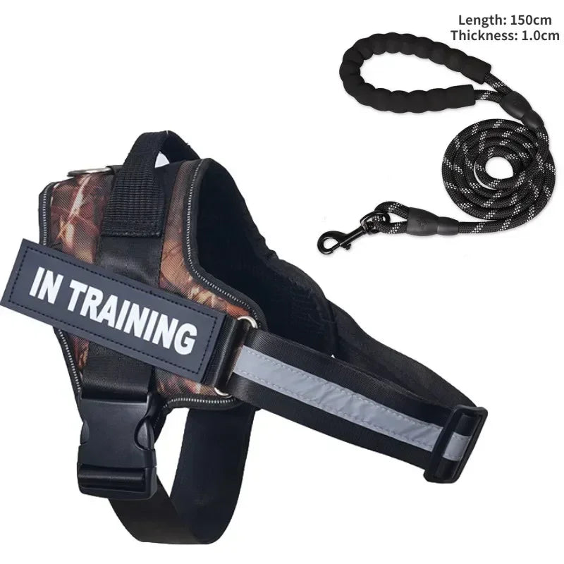 Dog Collar Harness ID Custom Patch-Reflective- Breathable No Pull Vest- Sizes XS to 2XL-Collars/Leashes