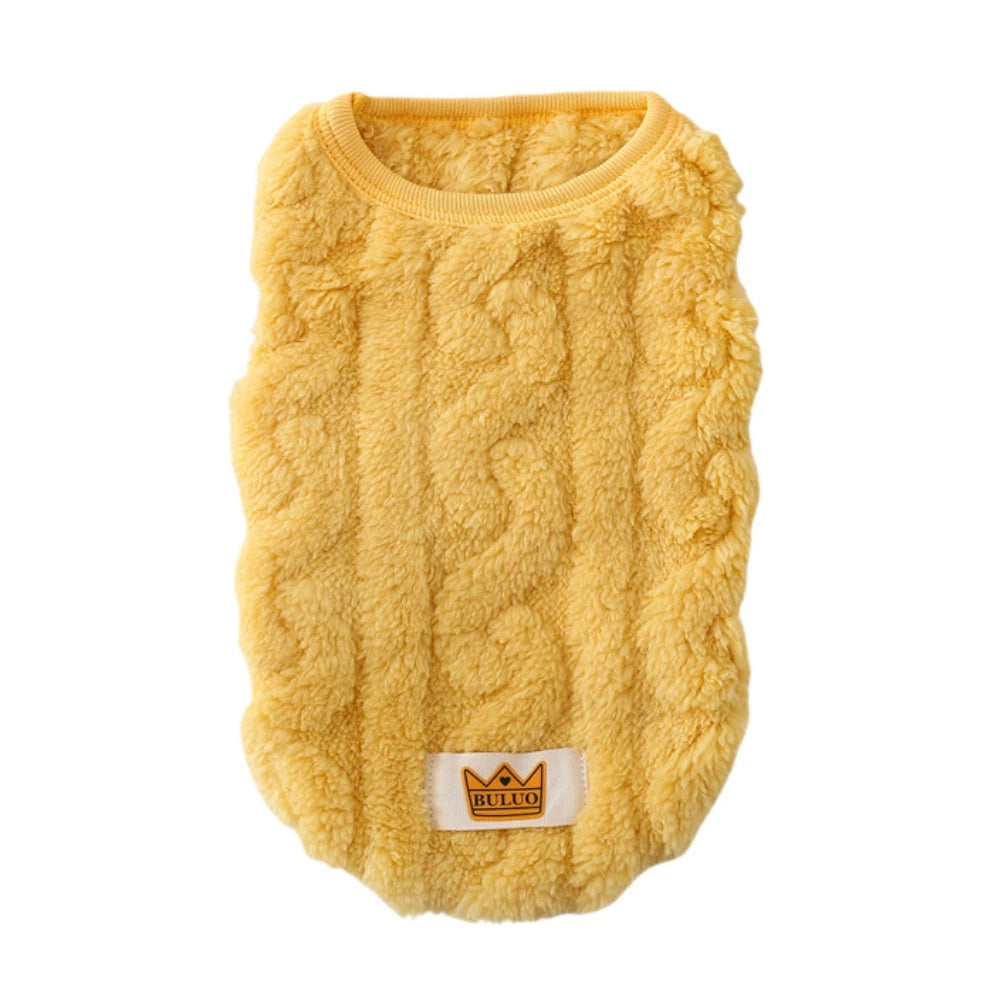 Cute Cuddly Solid Wavy Double-sided Warm Sweater -Autumn Winter -Fleece Pullover Pet Clothes for Small Medium Dogs