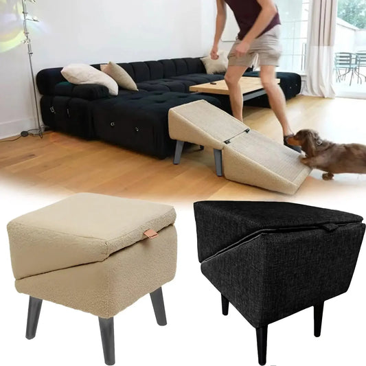 Dog Ramp-Foldable Dog Vehicle Stairs- Footrest Stool for Small Breeds-Non-Slip Ramp-Pet Stairs