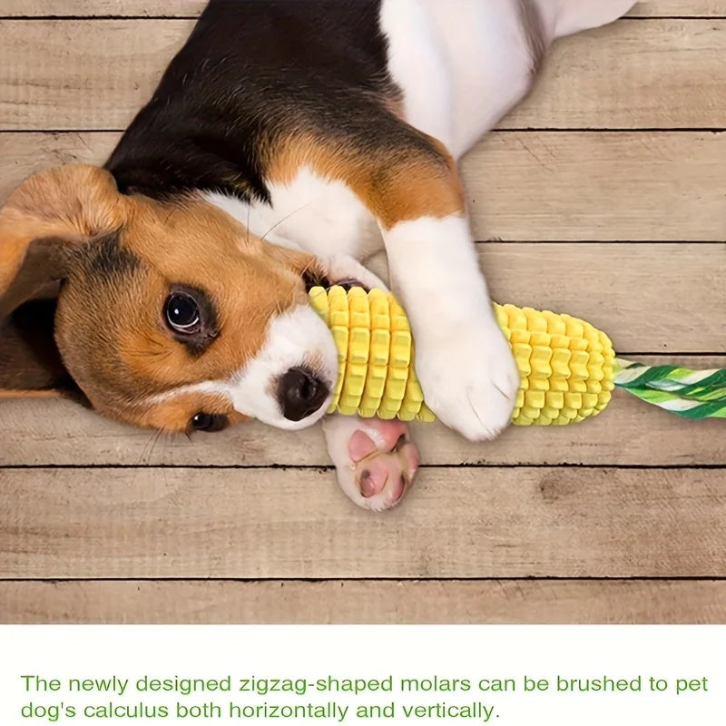 Indestructible Dog Chew Toy- Heavy-Duty Rubber Bone- Corn- Grain Texture for Medium Large Dogs- Powerful Chewers -Dental Care-Dog Toys