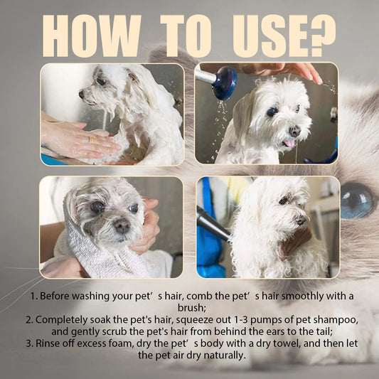 YEGBONG Dog Wash Shampoo- Flea & Mite Killer- Dirt Removal - Anti-Itch- Deodorizing & Moisturizing Formula for Softening Coat-Pet Grooming