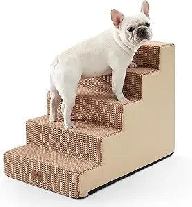 Dog Stairs for Small Dogs, 5 Tier Wider Pet Stairs for High Places, 23.6" H- Non-Slip Dog Steps for Old Cats, Puppies, Small Medium
