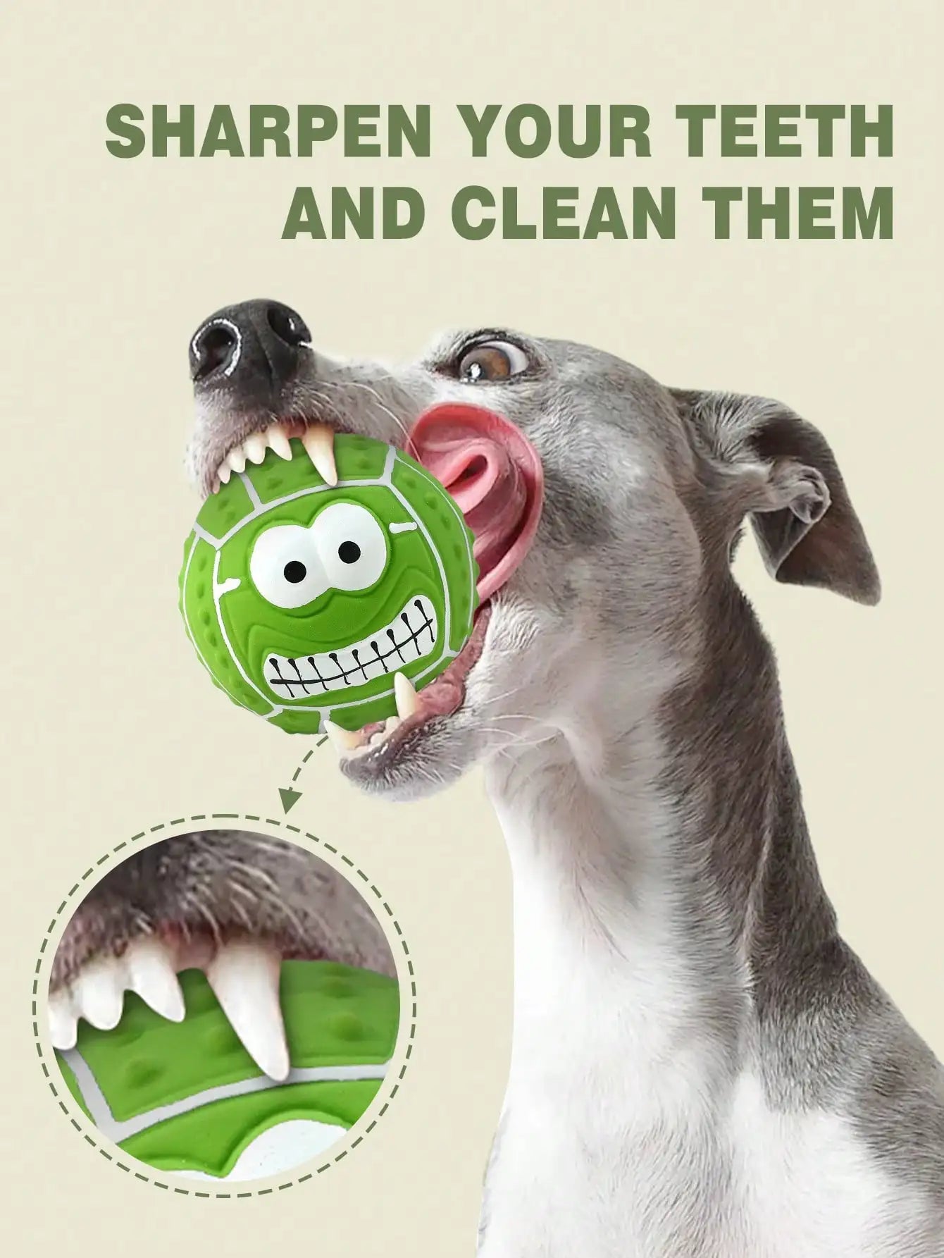 Cartoon Smiling Face Latex Dog Toy Ball- Interactive Chew Toy With Sound- Suitable For Small To Medium Dogs-Dog Toys