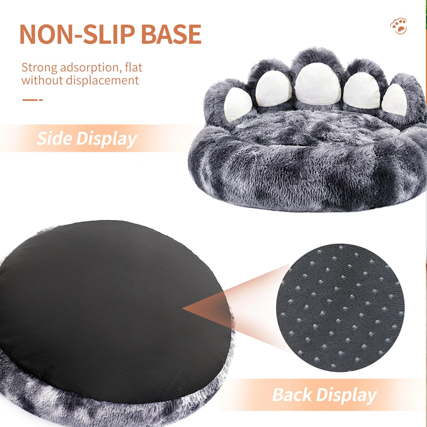 Cozy Comfy Pet Dog Bed- Paw Shape Warm Dog Bed- Fluffy Dog Bed- Deep Sleeping Warm Thickened