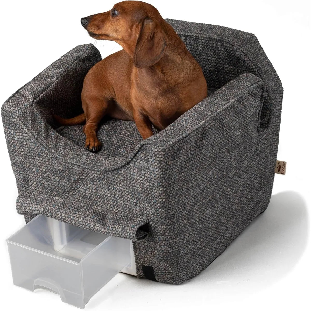 Snoozer Luxury Lookout Pet Car Seat- Small Luxury II, Anthracite with Black-Storage-Pet Car Seats