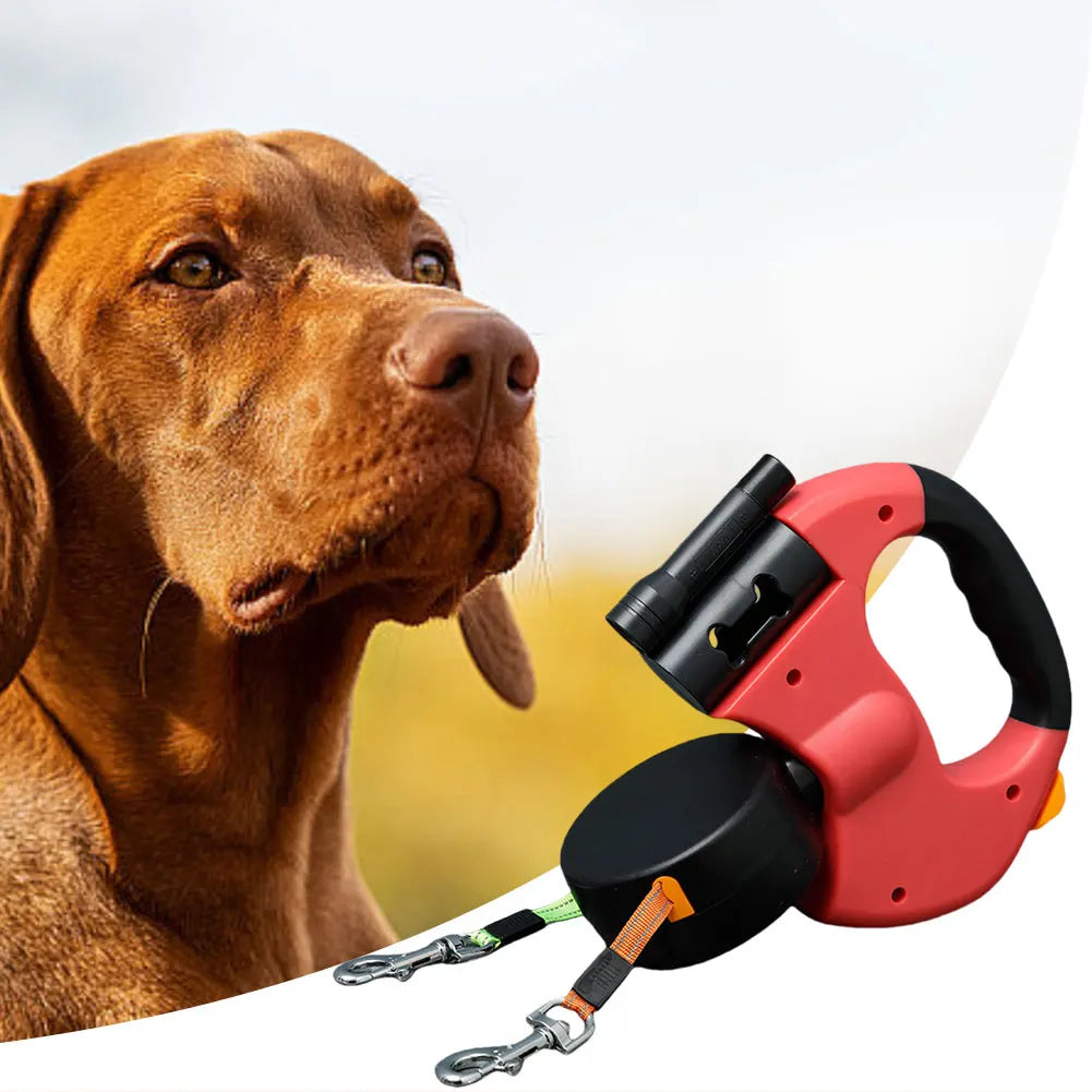 Double Headed Dog Leash Traction Rope with LED Light Dog - Retractable Dog Leash for Small Medium Dogs