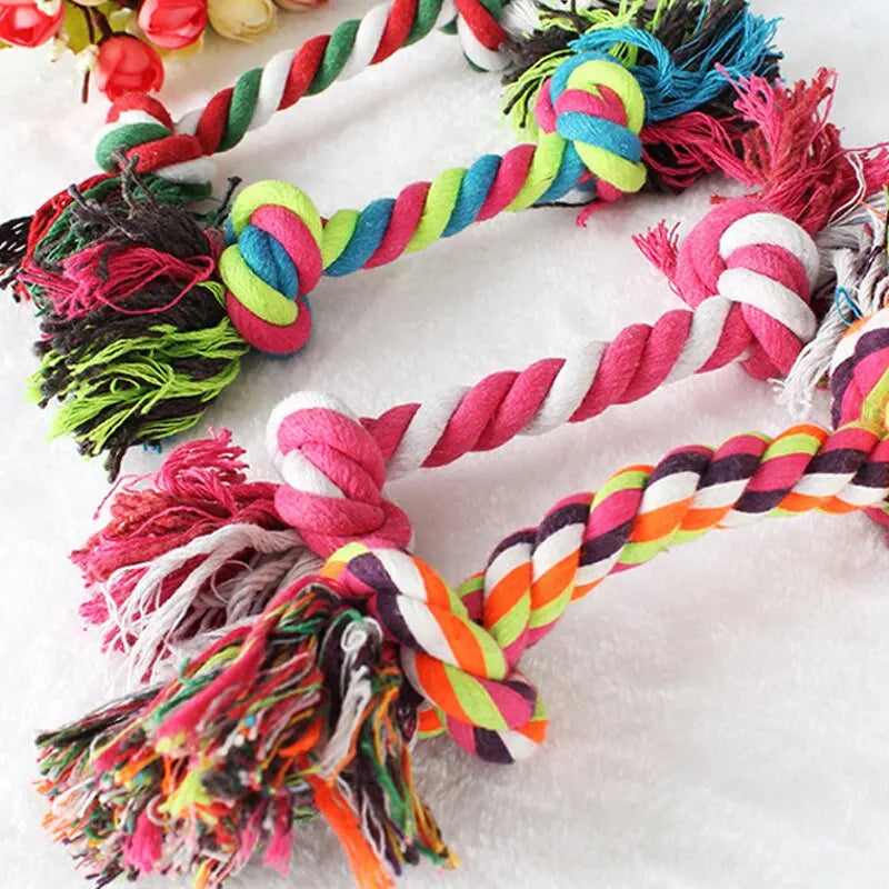 Molar Bite-Resistant Dog Toy- Cotton Rope Knot for Small Dog -Cleaning Teeth- Pet Chew-Dog Toys