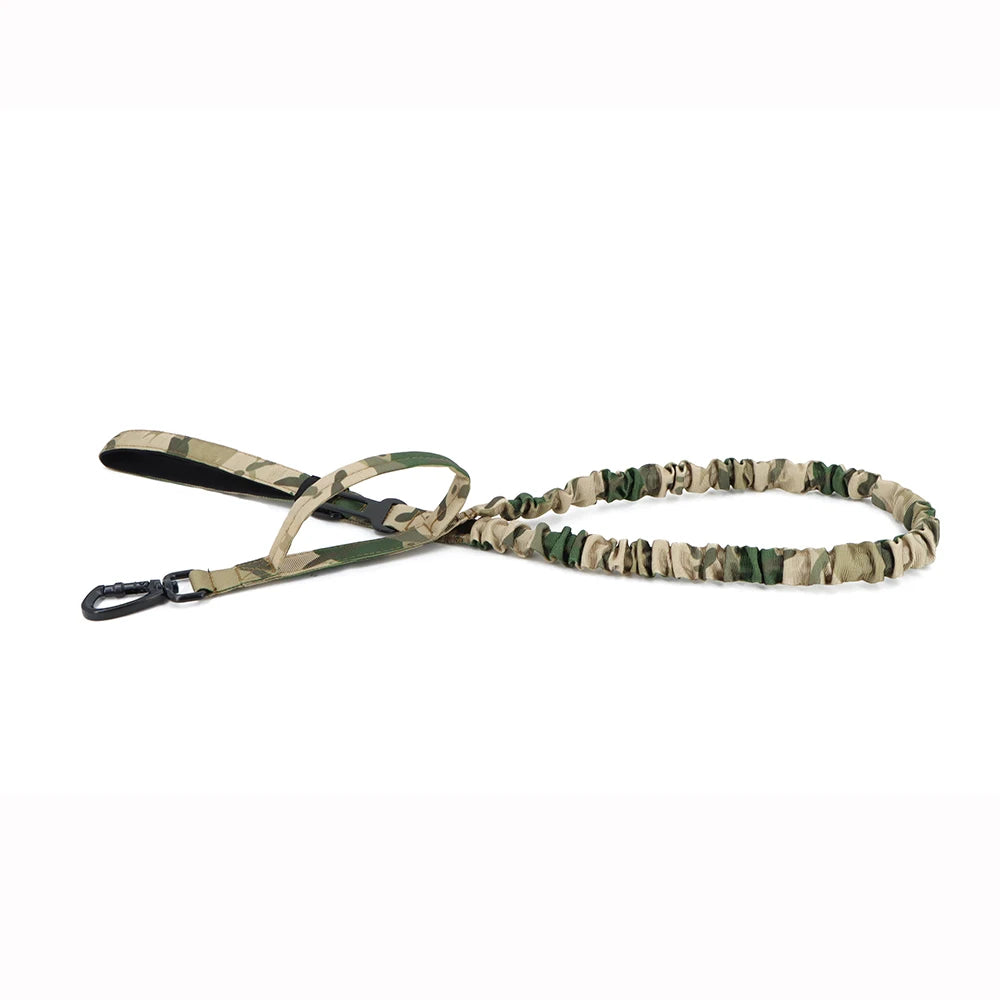 Military Dog Leashes- Adjustable Leash- Quick Release Elastic Rope With 2 Control Handle For Small/Medium Dogs-Collars/Leashes