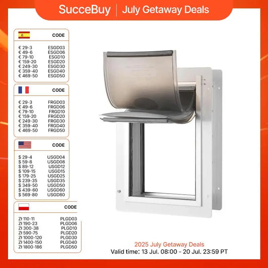 Pet Door Metal Frame with Lock- 3 Flap System- Weatherproof Doggy Door- Easy to Install in Interior or Exterior Walls