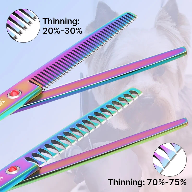 Classical Model home use rainbow & black dog grooming scissors  set for household pet owner