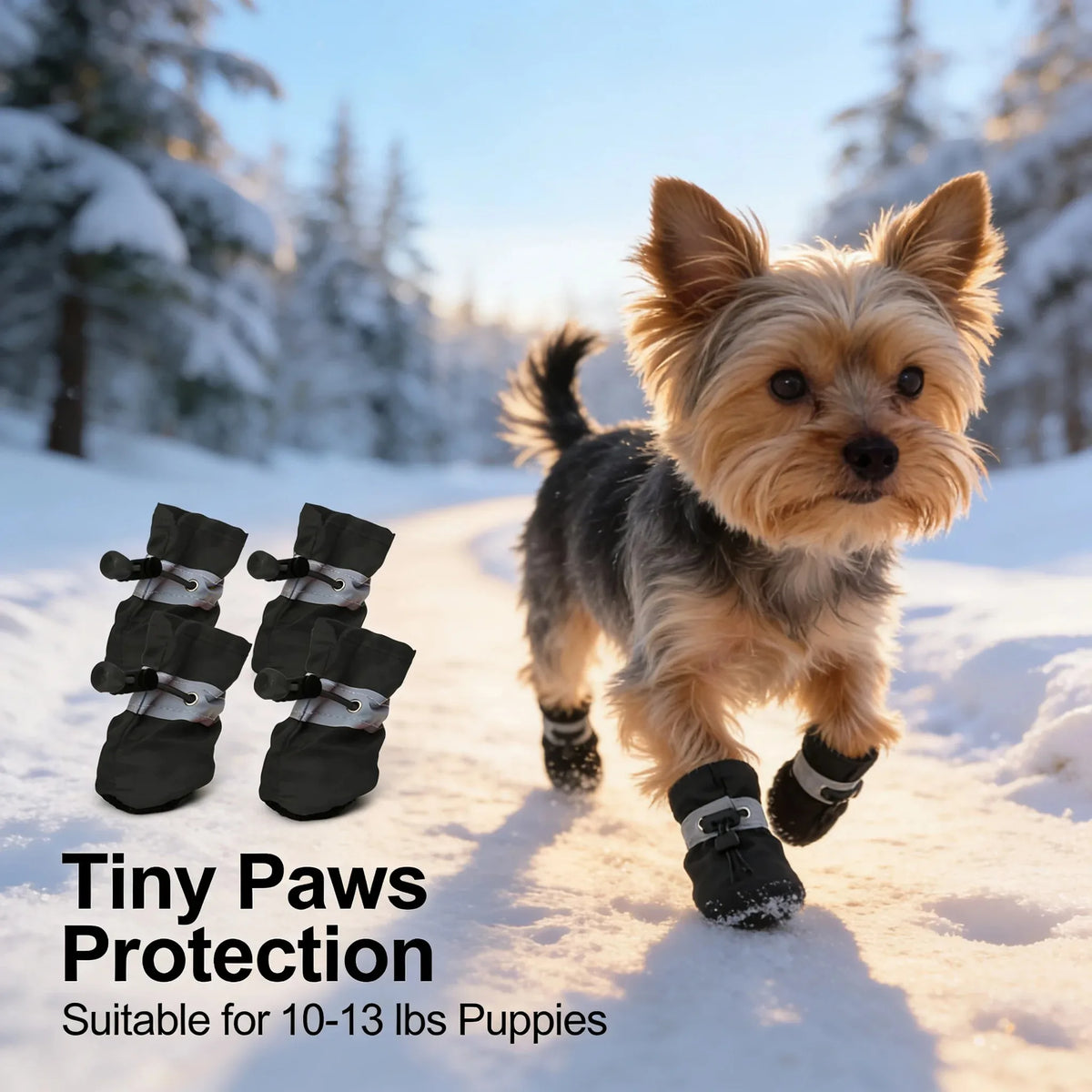 Small Dog Puppy Shoes- Waterproof- Anti Slip- Soft Sole- Boot Size 5x4.2cm for Small Dogs 10-13 lbs-Costume/Apparel