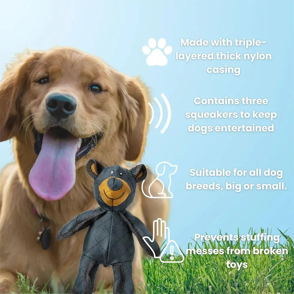 Mighty Robust Bear- Pet Sound making Toy- Plush Interactive Dog Toy-Grinding Teeth Cleaning
