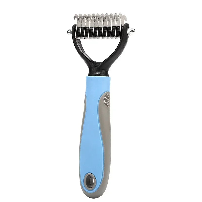 Pets Fur Knot Cutter Dog Grooming -Shedding Tools- Pet Hair Removal Comb Brush Double sided