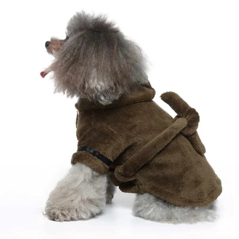 Dog Hooded Bathrobe- Sleeping Clothes- Soft Pet Bath Drying Towel-Clothes For Puppy Dogs