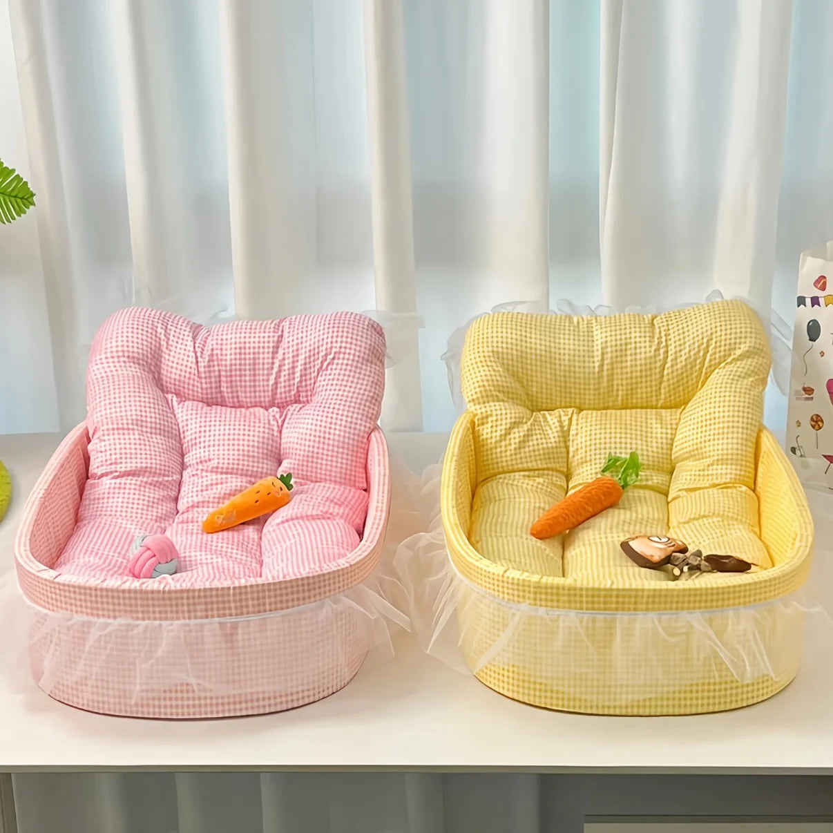 Cute Lace-Trimmed Pet Princess Bed- Soft Polyester Plush- Oval for Small Dogs- Easy Assembly- Indoor Use-Bed & Blankets