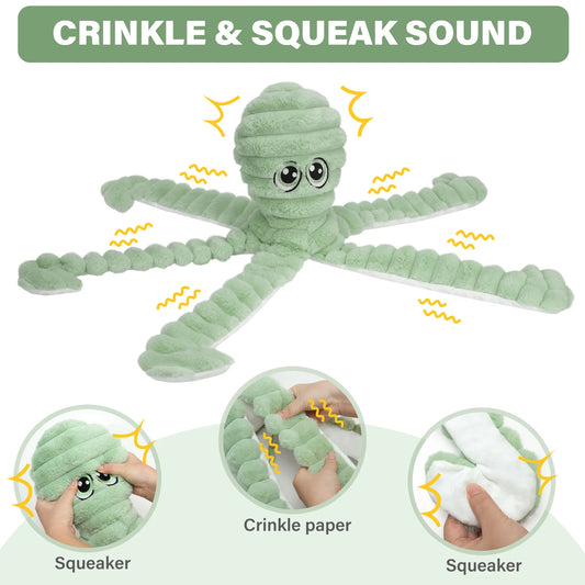 Octopus Design Dog teeth Grinding Squeaky Plush Toy- Chewing Toy- Interactive- For S M L Dogs-Dog Toys