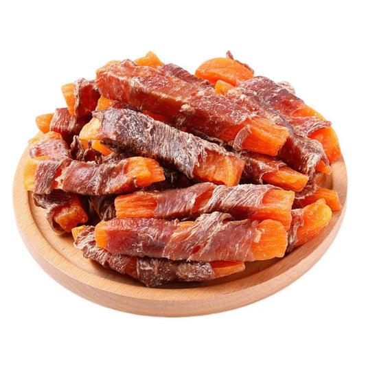 200g/400g(7.05oz/14.1oz) Dog Treats- For Small, Medium, & Large Dogs -Sweet Potato Wrapped in Duck- Healthy- Easily Digestible-Pet Bowls/Feeding