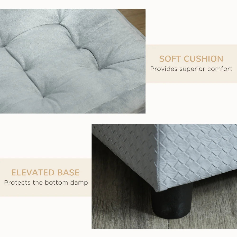 Luxury Fancy Dog Sofa Bed for Small Dogs with Hidden Storage-3" Soft Foam- Cushy/& Modern Pet Furniture- for Small Breeds- Gray-Beds & Blankets