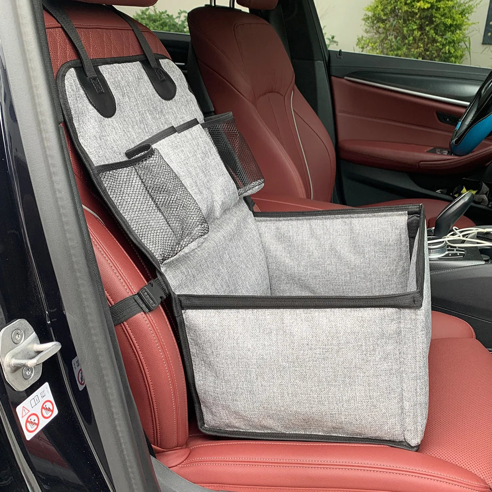 Dog Car Seat-Puppy Booster Seat for Car Front Seat with Storage Pockets-Pet Booster Car Seat for Small to Medium Dog-Pet Car Seats