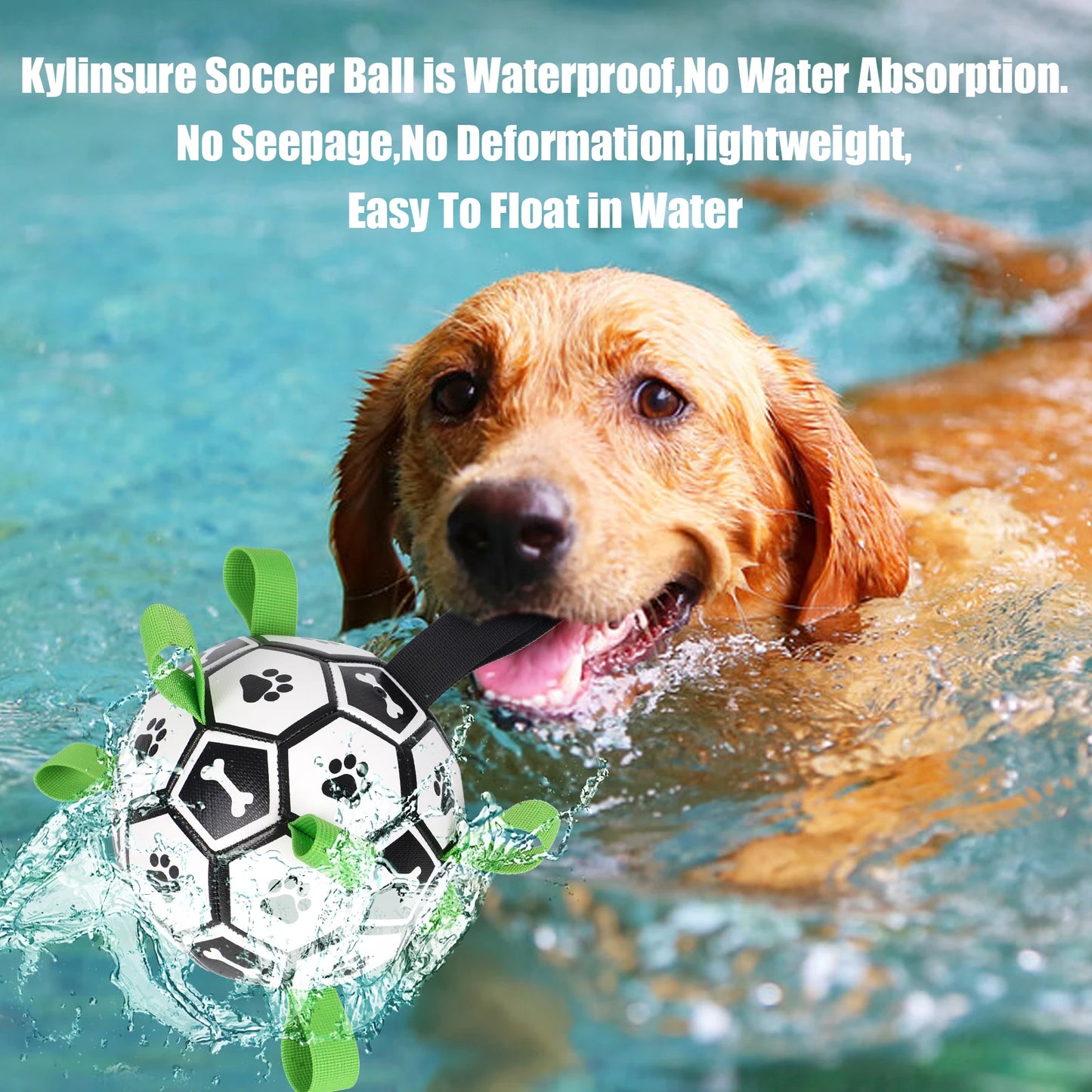 Dog Toys Soccer Ball with Straps- Interactive Toy for Tug of War- Durable- Dog Toys