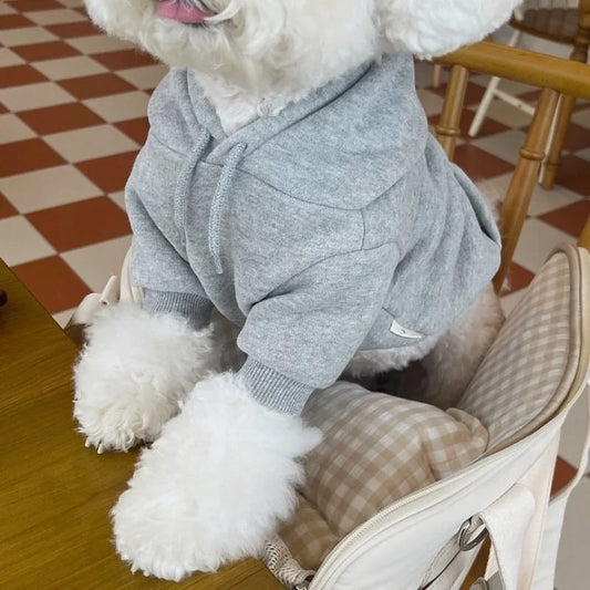 Hooded Sweat Shirt-Pocket-Plush Dog Clothes-Sizes XS-XL- Costume/Apparel