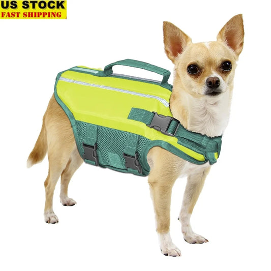 Dog Flotation Vest- Extra Small Life Jacket- Water Safety Handle- Durable Pet Float Aid