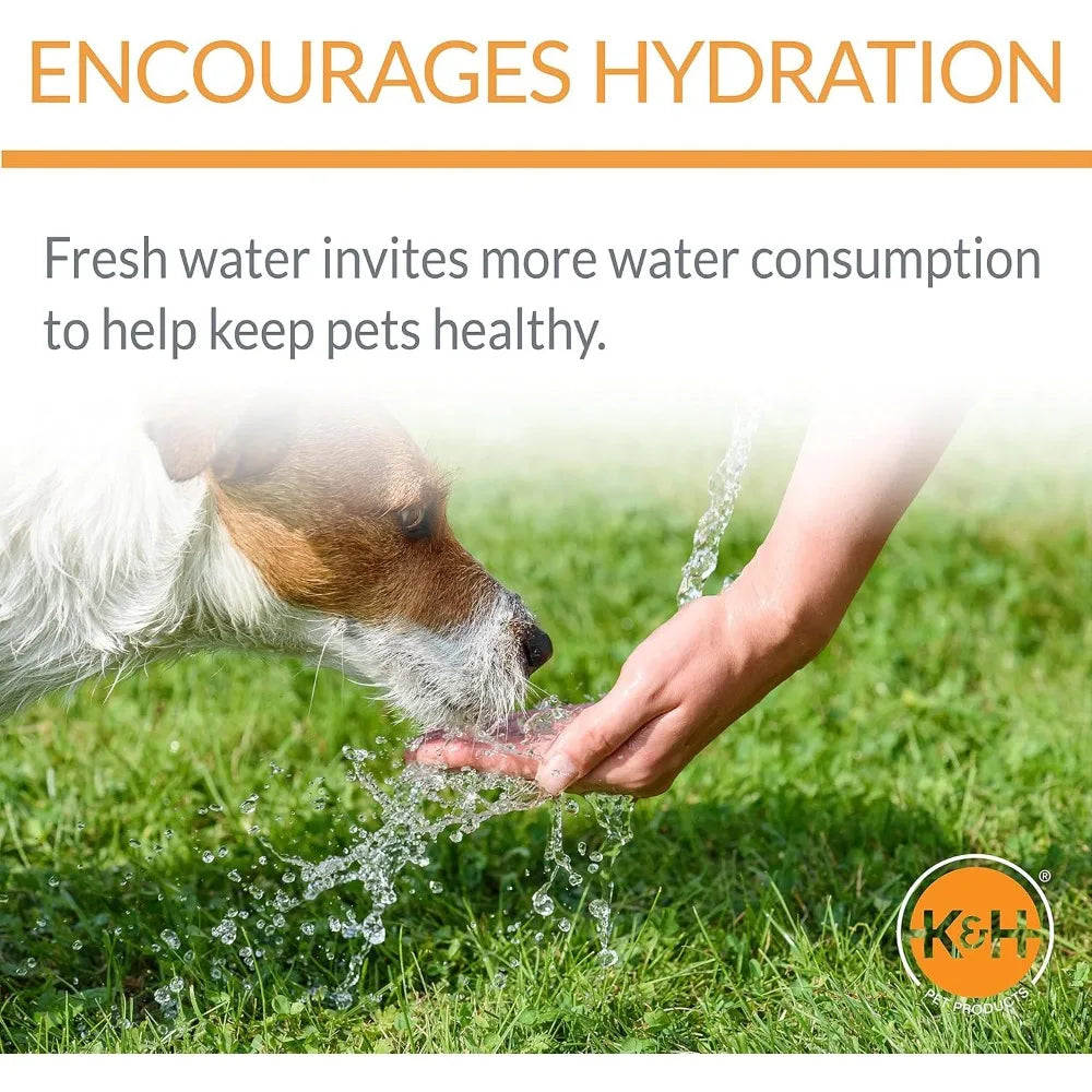 Medium Granite Dog Water Bowl with Filter- 1.4 Gallon Bowl + 1 Gallon Reservoir for Clean Hydration-Pet Bowls/Feeding