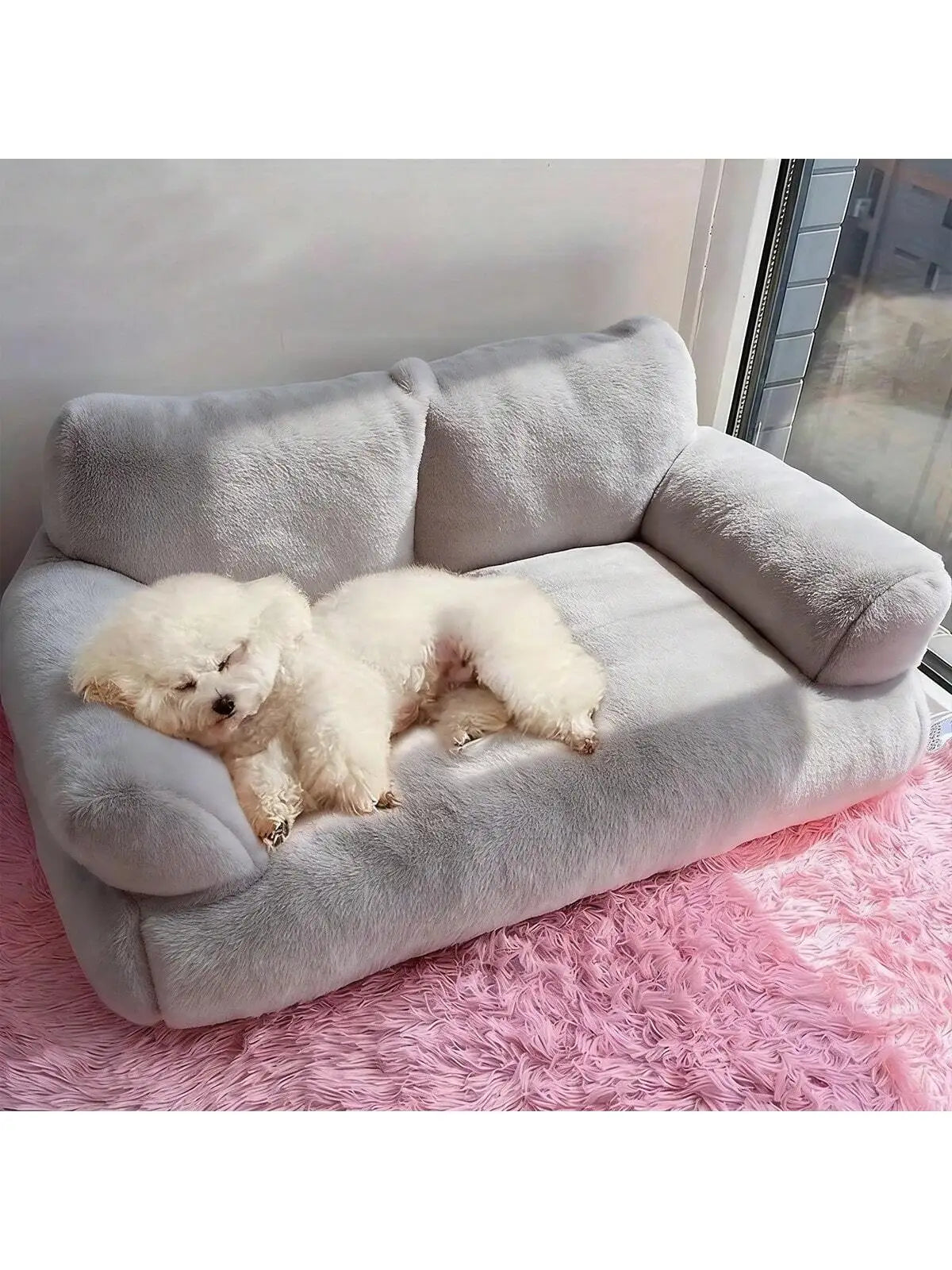 Dog Sofa- Supportive Bed For Small Dogs With Colorful Elastic Balls For Playing- Featuring A Removable/Washable Cover- Non-Slip Bottom-Beds & Blankets