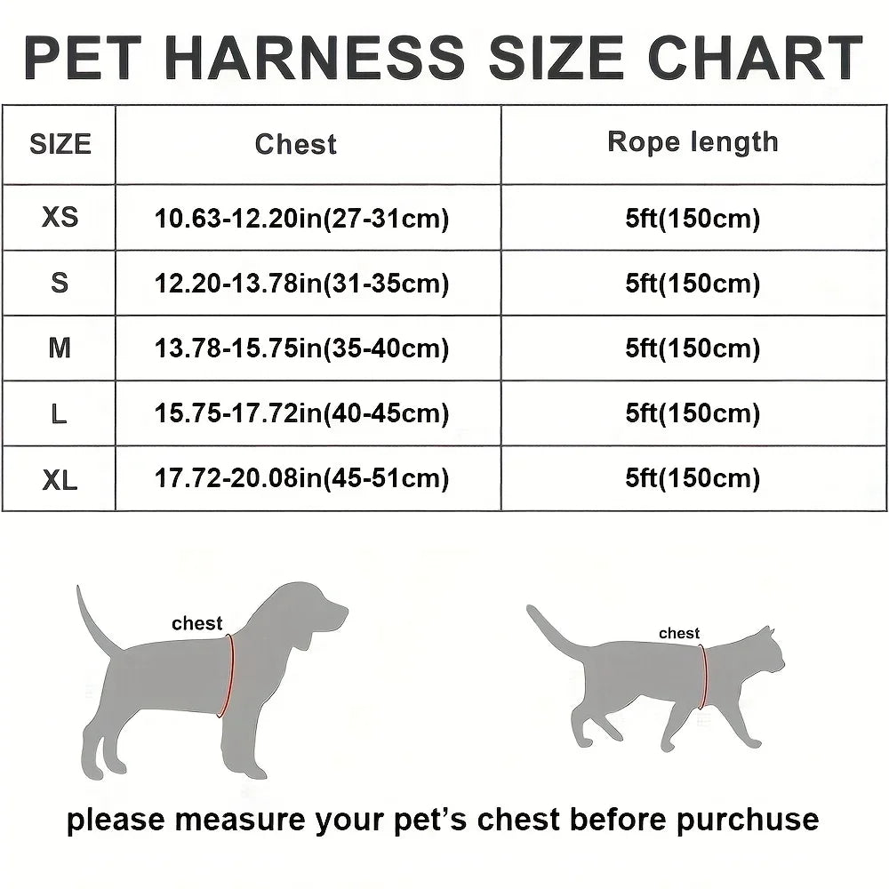 1pc Dog Harness and Leash Set- Breathable Mesh- Reflective Vest- Soft Lightweight-sizes XS to XL-Collars/Leashes