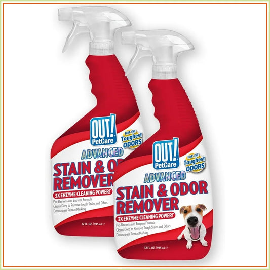Pet Odor & Stain Remover Spray- Carpet & Floor Cleaner- Deodorizer for Dogs & Cats- 32 fl oz (2 Pack)-Pet Grooming