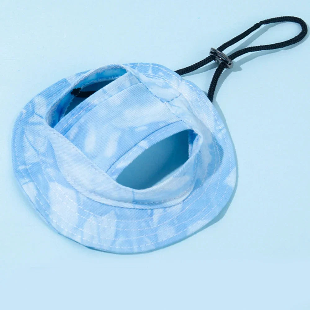 Pets Hat with Ear Holes- Adjustable Baseball Cap for SML Size Dogs- Summer Sun Cap- Costume/Apparel