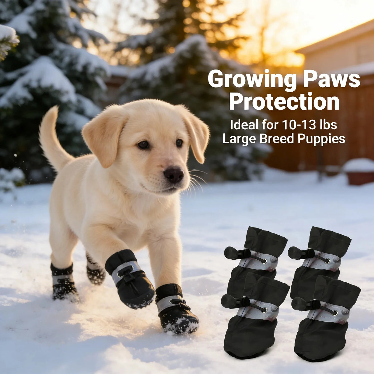 Small Dog Puppy Shoes- Waterproof- Anti Slip- Soft Sole- Boot Size 5x4.2cm for Small Dogs 10-13 lbs-Costume/Apparel