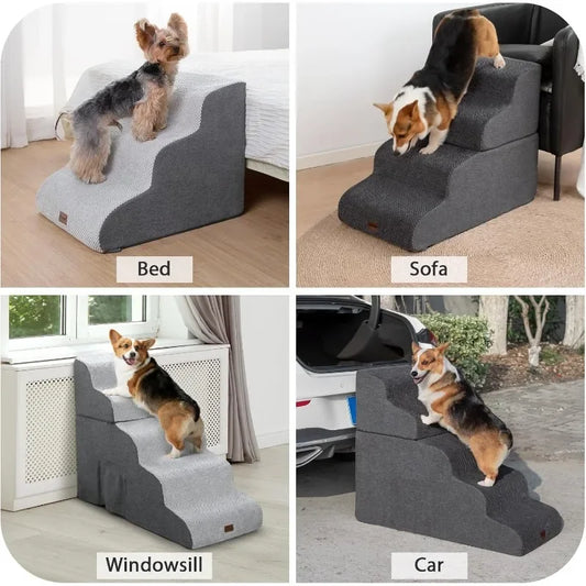 Dog Stairs with Tunnel- 5-Step Dog Steps for Small Dogs and Cats- High Bed Climbing Guaranteed Authentic.