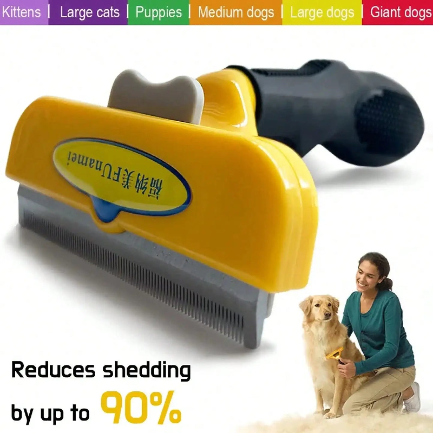 Professional Pet Shedding Brush-Hair Removal Brush- Massage Comb-For Short/Long hair Dogs-Pet Grooming
