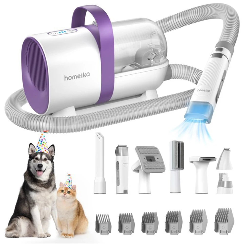 Homeika Pet Grooming Kit&Vacuum 99% Pet Hair Suction,Dog Grooming Vacuum with Nail Grinder/Paw Trimmer/Shedding Brush for DogCat