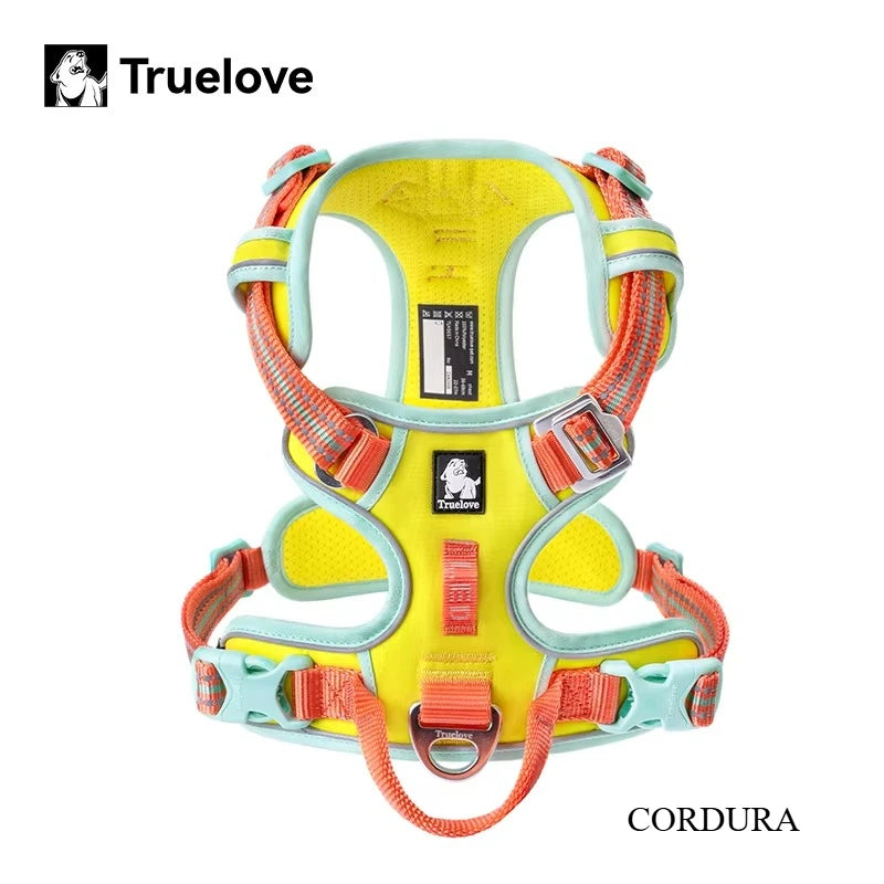 Truelove No Pull Dog Harness- Reflective- Breathable- Adjustable Training Vest-Sizes XS-XL Dogs- Night Walking-Collars/Leashes