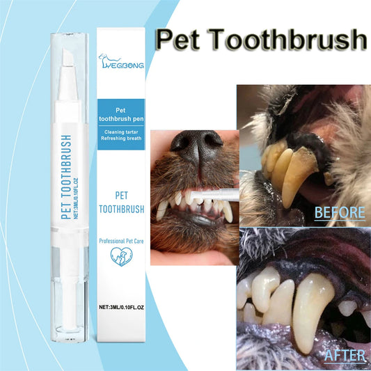 Dogs Teeth Cleaning Tools- Toothbrush Clean Kit- Tartar Remover- Teeth Stains Cleaning Pen