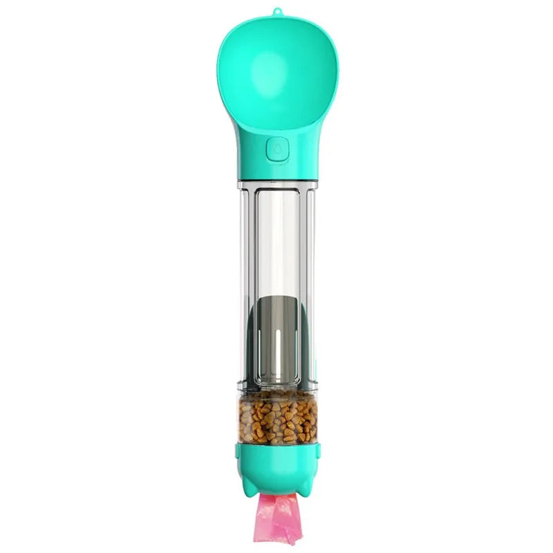 300 ml/500 ml Dog Water Bottle- 4 in 1 Portable Water Bowl Dispenser with scoop- Dog Whistle- Poop Scoop- Food Container